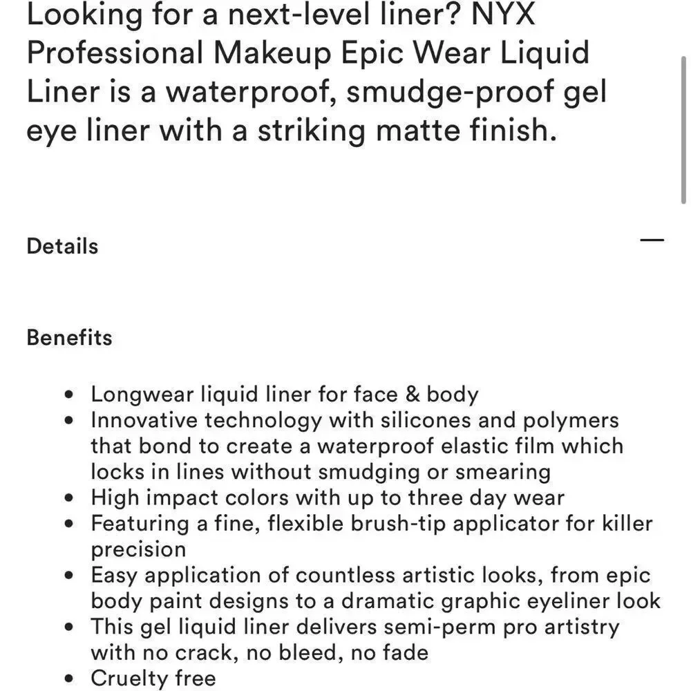 🦋Pick 5/$25 NYX White Epic Wear Waterproof Eyeliner New FullSz